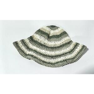 Stripped Bucket Beach Hat Green And Cream